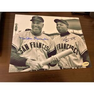 Willie Mays & Duke Snider Signed Photo San Francisco Giants Original